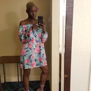 Beautiful Summer Floral Print Satin Dress